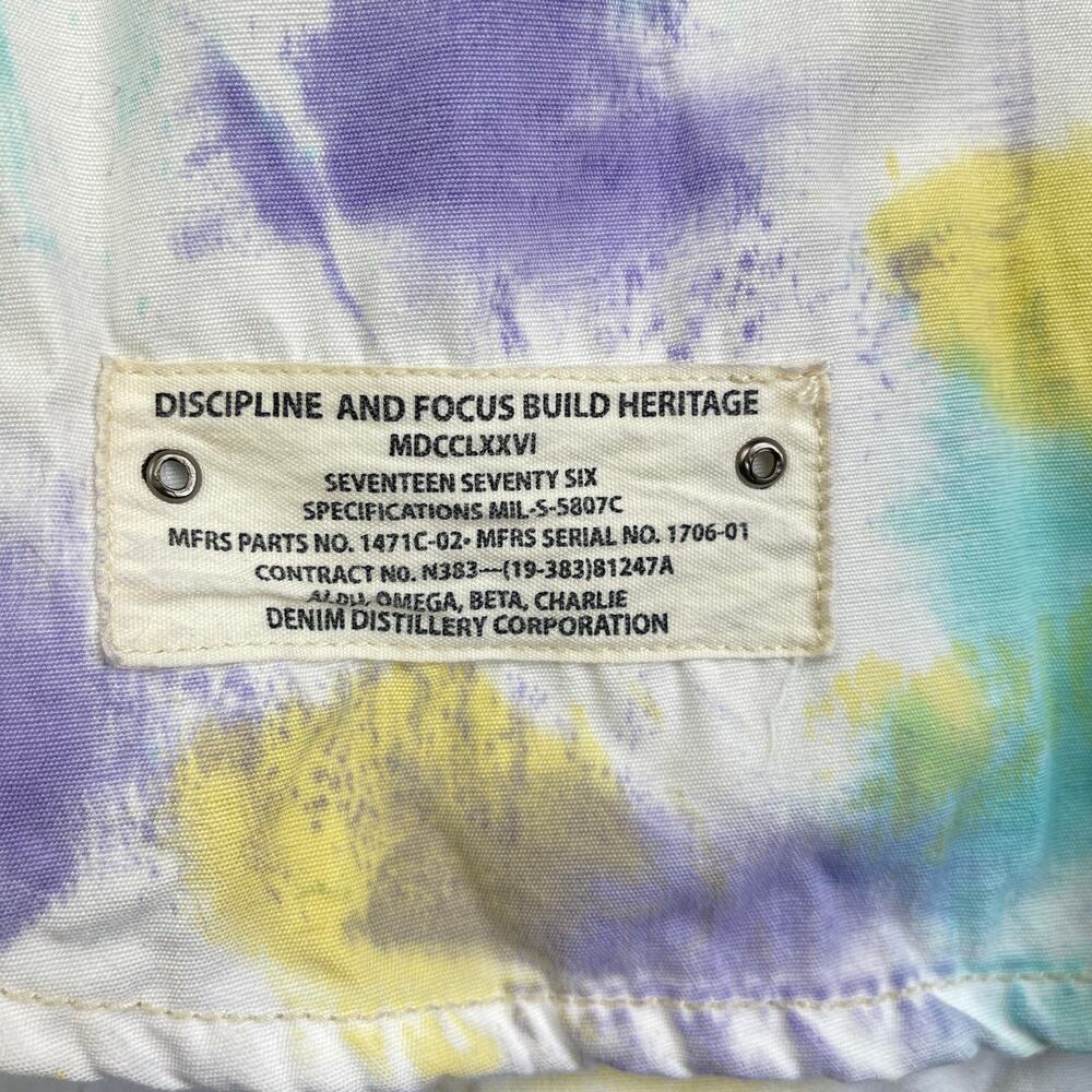 Denim Distillery Heritage America White Button Down Colorful Paint Pattern Shirt - Picture 8 of 16